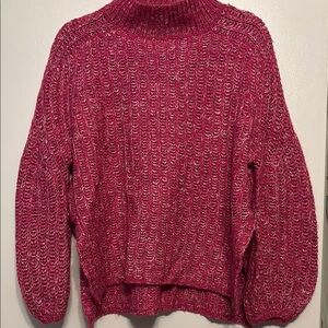 Anthropologie Women's Pink Mock-neck Sweater